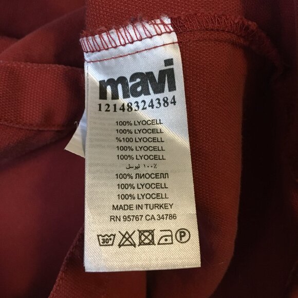 Mavi Brick Red 3/4 Sleeve Button Up Dress Shirt Made in Turkey - Picture 7 of 12